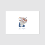 【フラワー イラスト ポストカード】 thank you シンプル