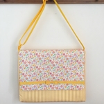 《mico3yu3o様オーダー品》　 花柄✕イエローストライプ♡リボンレッスンバック【入園・入学】