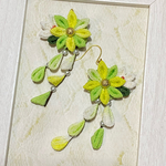 新色 下がり付き ピアス☆イヤリング イエロー ＆ ライムグリーン
