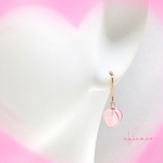 天然石ローズクォーツぷっくり♡のピアス／イヤリング