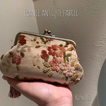 フランス制アンティーク生地◉ベルベット◉ミニ親子がま口　がま口財布◉フランスタッセル付き