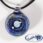 【Yasuda Glass】 ガラスの小宇宙 ホワイトオパール ペンダント　No.WM1198S