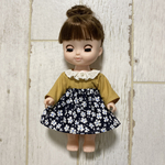ソランちゃん服　花柄スカート　マスタードブラウス　レミンちゃん　メルちゃん
