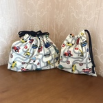 はたらく車とあおぞらお弁当袋Mとコップ袋