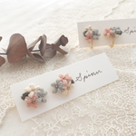 【受注制作】お花3つのイヤーアクセサリー　もも×そら　