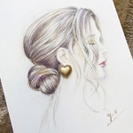 デザイン画　アクセサリー着画用　ハンドメイド　ゆるヘア　まとめ髪　#7
