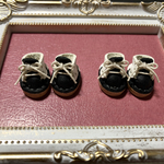 ねんどろいどどーる用編み上げ靴（黒×白）