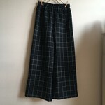 ウィンドウペンリネンで作ったワイドパンツ