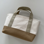 帆布ミニトート[キナリ×ベージュ×キャメル]