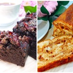 バナナキャラメル＆クランベリーチョコチップココアのパウンドケーキ2本セットです。