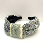 LINTON TWEED♡大人のためのリボンカチューシャ♡ツイード♡パステルグリーン