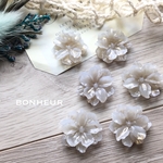 New【送料無料】フラワーカボション  アンティーク  アクリルパーツ  4pcs