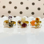 ミモザ　リング　お花リング　ピンキーリング