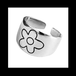 再販 silver925【simple_flower RING】フラワー 花 シルバー ストーン パンク ロック メンズ ユニセックス  ゴシック 病みかわいい ヴィンテージ  アンティーク リング