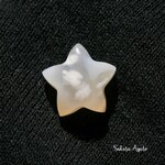 天然石 桜メノウ(マダガスカル産)約18×厚9mm約3.2g 星型タンブル 白瑪瑙×水晶共生 チェリーブロッサムアゲート スターシェイプ鉱物テラリウム鉱石アクセサリー素材[sag-210323-03]