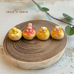 【ミニチュア】どうぶつがハマってるドーナツ4こセット♪