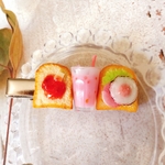 ムーンリル☆様オーダー品　目玉焼きトースト・いちごミルク　ヘアクリップ 