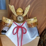 木製寄せ木節句兜飾り