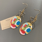 757. 絵画みたいな個性派柄！柄！ピアス lensa