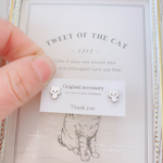 silver ねこピアス　304ステンレス