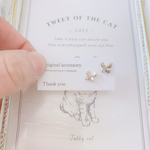 silver 石入り蝶々ピアス　