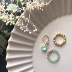 【再販】mint green × gold イヤーカフ3点セット
