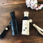 ♡犬・猫足跡♡本革：（ブラック・ホワイト）30ml or 50ml スプレーボトルホルダー ※アンティークゴールド仕様