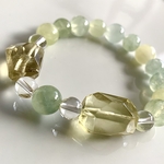 【大特価★送料無料】大きなレモンクォーツタンブルとプレナイトのブレスレット-B