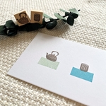 消しゴムはんこ お茶の時間