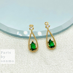 【再販】2pcs・ミル打ち風ミニドロップチャーム（グリーン）　e-52