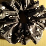 やわらかコットンのパンダ🐼柄シュシュ(グレー)