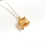14KGF 宝石質シトリンAAA　ファセットカット ネックレス