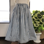 （送料込み）久留米絣ギャザースカートブルーストライプ