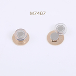 M7467  6对  マスクピアスマグネット金具 シリコンカバー付き 丸皿 10mm ゴールド  3× （2ペア）