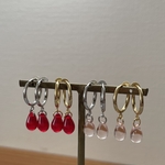 ☆再販☆チェコビーズドロップフープイヤリング