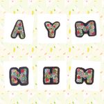 [受注製作]多肉ちまちまイニシャル刺繍ブローチ(チャーム変更可)