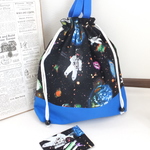 受注製作【宇宙】お着替え 体操着袋 入園準備 おまけ付(大)