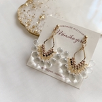 purupuru diamond shape【クリア】春夏チェコ雫ビーズ　gold ピアス/イヤリング