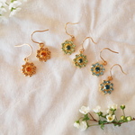 14kgf Vintage Daisy Swarovskiピアス