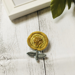 たんぽぽ ビーズ刺繍ブローチ