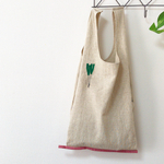 ネギ刺繍　エコバッグ