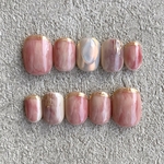 【再販】mirror french nuance ニュアンスネイル　ミラーフレンチネイル　ミラーネイル　ネイル　付け爪　ネイルチップ　10本セット　④