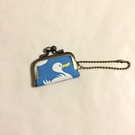 【出先でのアクセサリー一時保管に便利♪】ドイツビンテージ　スワンの水遊び　ミニがまぐち　