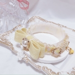 再販♡新作首輪♡クリスタルレモンイエロー♡スプリング♡#minne_new