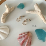 小ぶりで華奢なフープピアス＊イヤリング＊ノンホールピアス