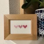 刺繍ミニフレーム　ピンクのハート