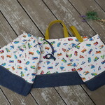 y様オーダー品　*レッスンバッグとシューズ入れと体操服入れ*3点セット　はたらく車【受注制作】