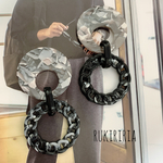 RUKIRIRIA #534 ブラックピアス  大ぶりピアス 大ぶりイヤリング 