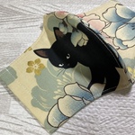 0301-27 送料無料　黒猫　猫柄　花柄　立体マスク