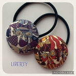 リバティ ジェニーズリボンズ くるみボタン ヘアゴム 38mm ①